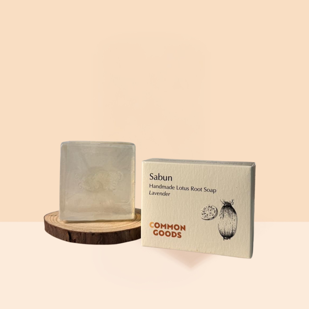 Sabun Handmade Soap, Lotus Root Lavender Glycerin Soap, 130g