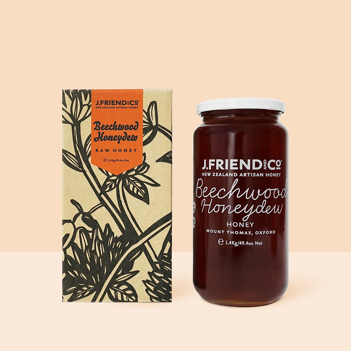 Beechwood Honeydew Honey, 160g, 1.4kg, J.Friend & Co, Raw, Pure, Artisan, New Zealand
