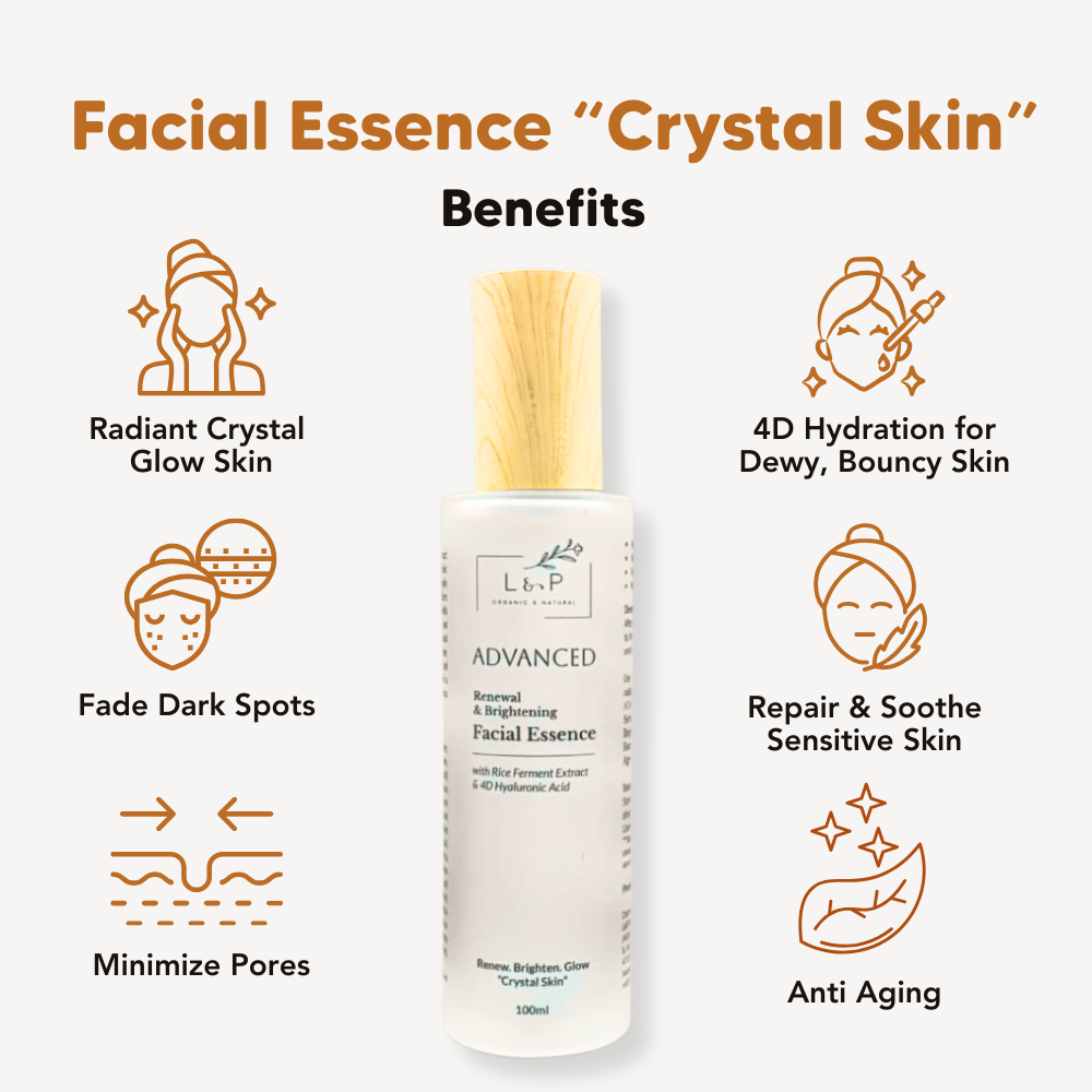 Facial Essence, Renewal & Brightening, 100ml, L&P Organic Natural Advanced