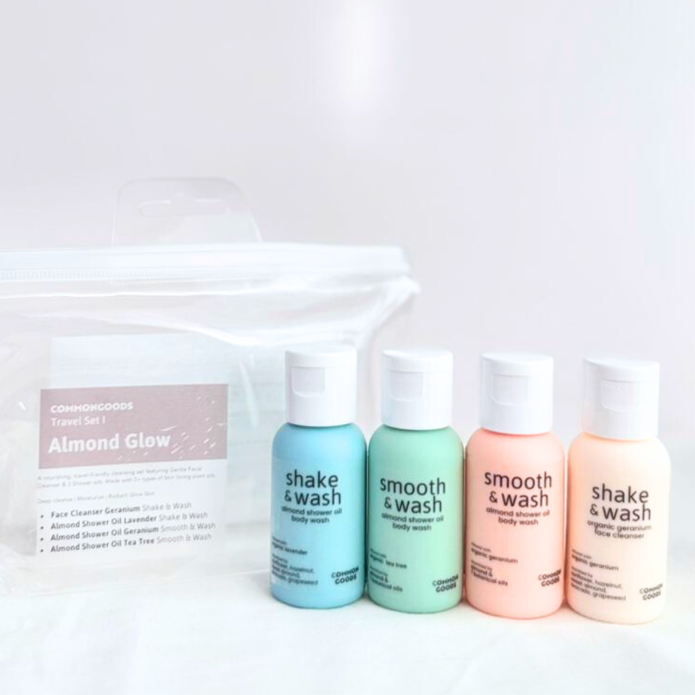 Shower Oil Travel Set I - Almond Glow, Common Goods Malaysia 30ml x4