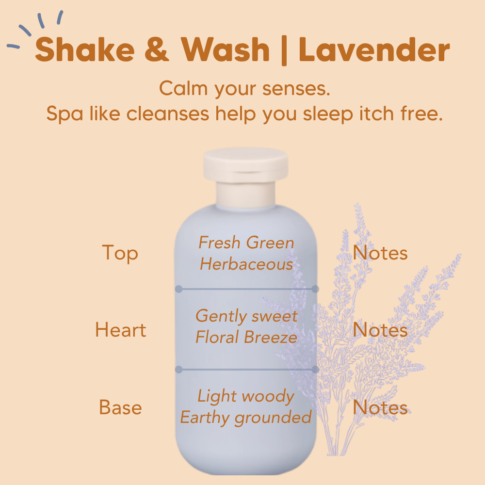 Almond Shower Oil, Shake & Wash, Lavender, Common Goods Malaysia, 250ml