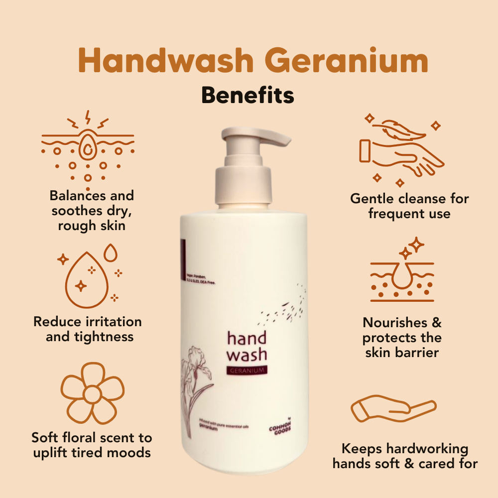 Handwash Geranium, Soothing & Balancing, 450ml Common Goods