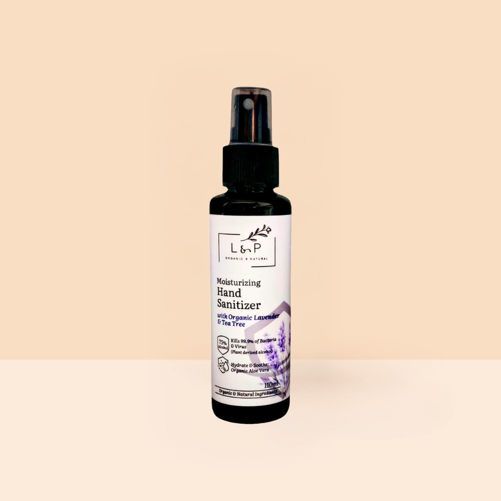 Moisturizing Hand Sanitizer, Lavender & Tea Tree, 110ml L&P Organic Natural