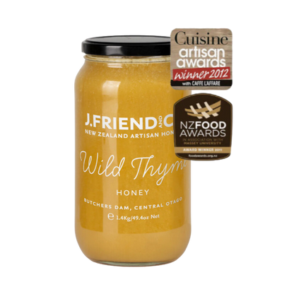 Wild Thyme Honey, 160g, 1.4kg, J.Friend & Co, Raw, Pure, Artisan, New Zealand