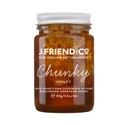 Chunky Honey, 160g, J.Friend & Co, Raw, Pure, Artisan, New Zealand