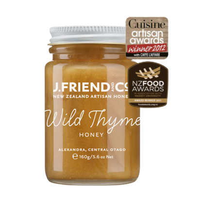 Wild Thyme Honey, 160g, 1.4kg, J.Friend & Co, Raw, Pure, Artisan, New Zealand