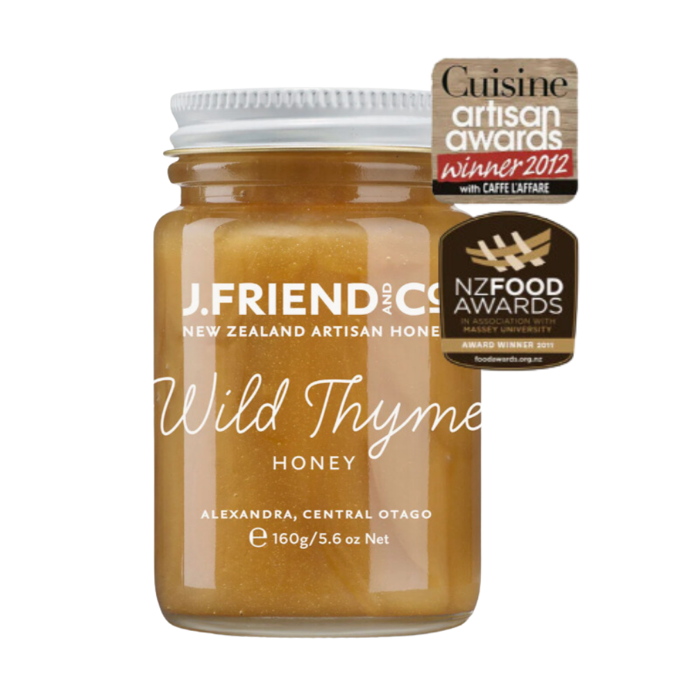 Wild Thyme Honey, 160g, 1.4kg, J.Friend & Co, Raw, Pure, Artisan, New Zealand