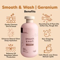 Almond Shower Oil, Smooth & Wash, Geranium, Common Goods Malaysia, 250ml