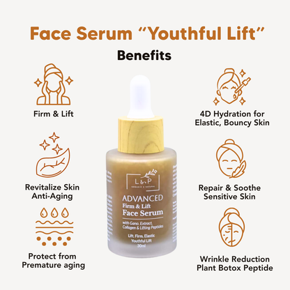 Face Serum, Firm & Lift, with Ganoderma, 30ml, L&P Organic Natural Advanced