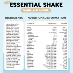 Sprout Organic Essential Shake Vanilla, Kids Protein 700g