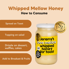 Mellow Whipped Honey, 480g, J.Friend & Co, Raw, Pure, Artisan, New Zealand