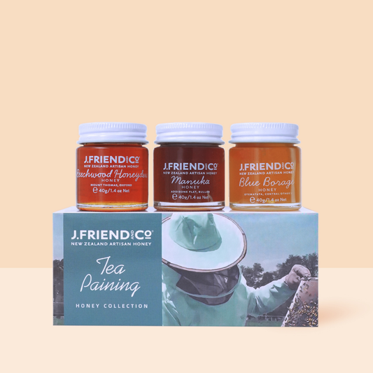 Tea Pairing Honey Collection, 3X40g, J.Friend & Co, Raw, Pure, Artisan, New Zealand