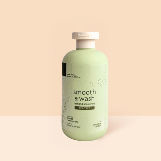 Almond Shower Oil, Smooth & Wash, Tea Tree, Common Goods Malaysia, 250ml