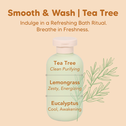 Almond Shower Oil, Smooth & Wash, Tea Tree, Common Goods Malaysia, 250ml