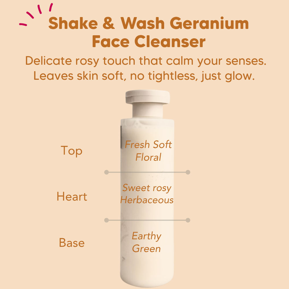 Face Cleanser, Shake & Wash - Geranium, Common Goods Malaysia 200ml