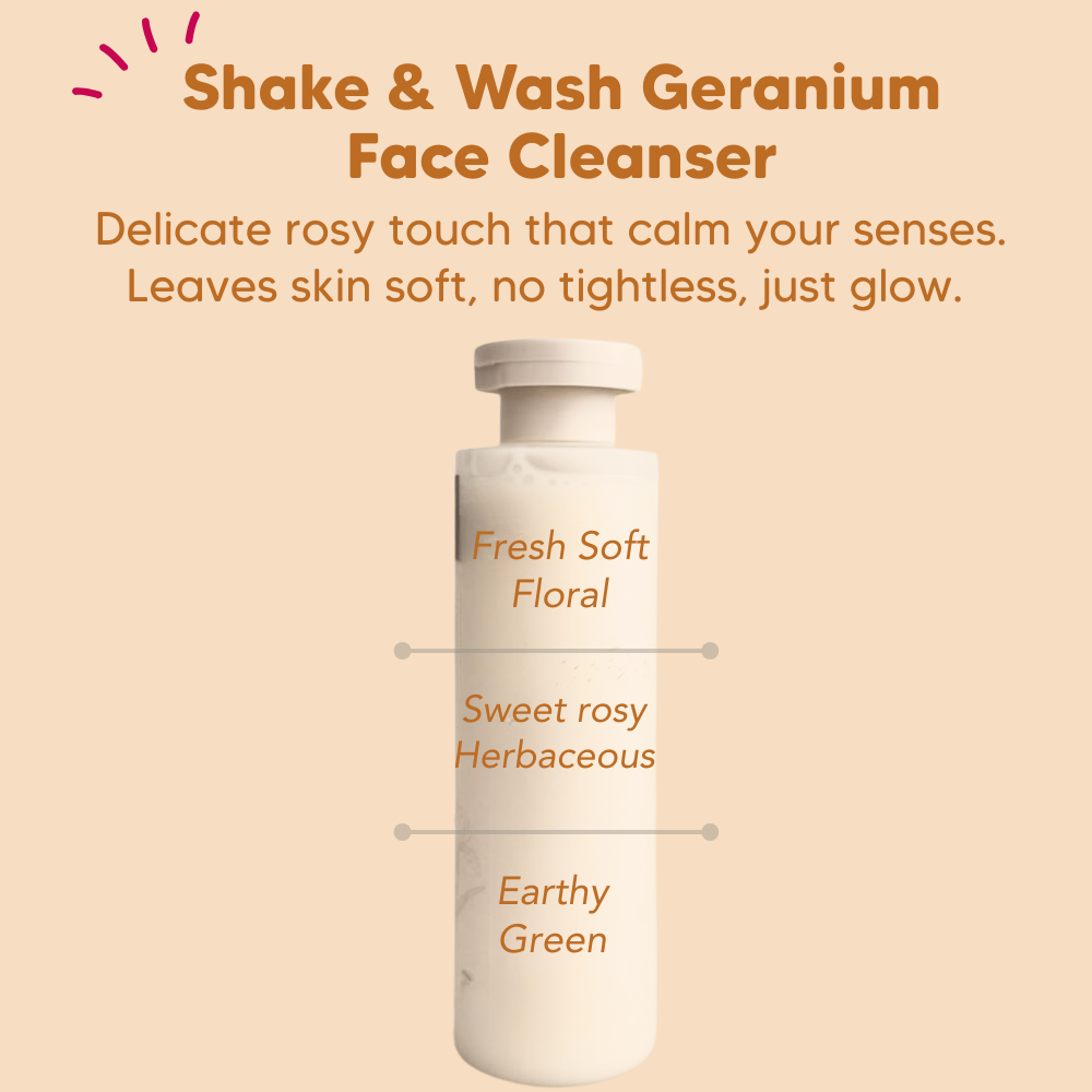 Face Cleanser, Shake & Wash - Geranium, Common Goods Malaysia 200ml