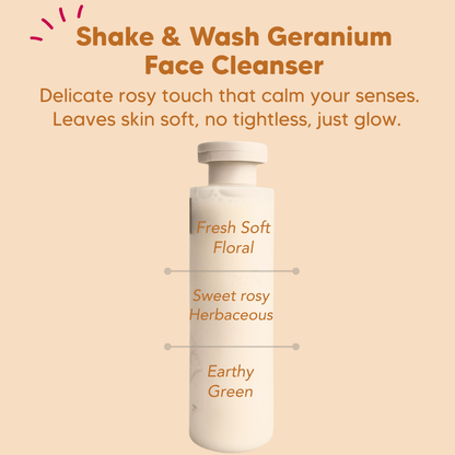 Face Cleanser, Shake & Wash - Geranium, Common Goods Malaysia 200ml