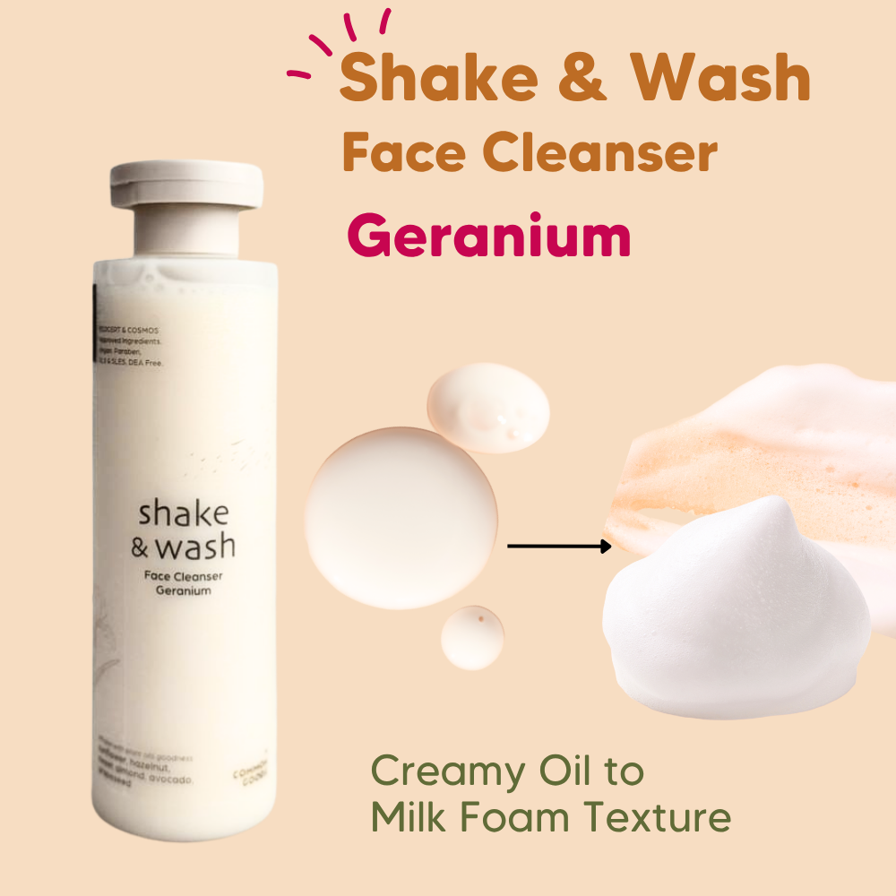Face Cleanser, Shake & Wash - Geranium, Common Goods Malaysia 200ml