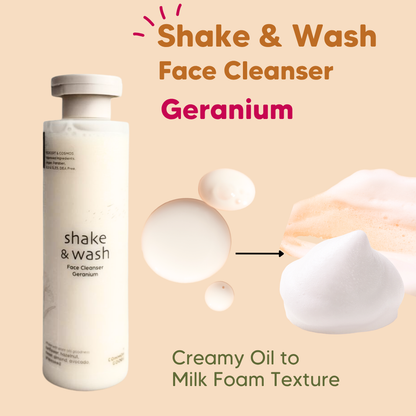 Face Cleanser, Shake & Wash - Geranium, Common Goods Malaysia 200ml