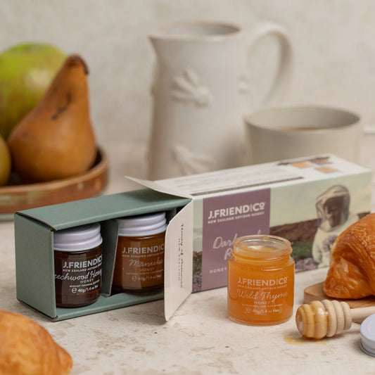 Dark & Rich Honey Collection, 3X40g, J.Friend & Co, Raw, Pure, Artisan, New Zealand