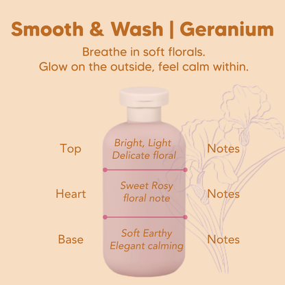 Almond Shower Oil, Smooth & Wash, Geranium, Common Goods Malaysia, 250ml