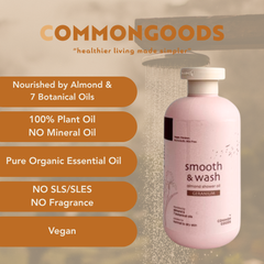 Almond Shower Oil, Smooth & Wash, Geranium, Common Goods Malaysia, 250ml