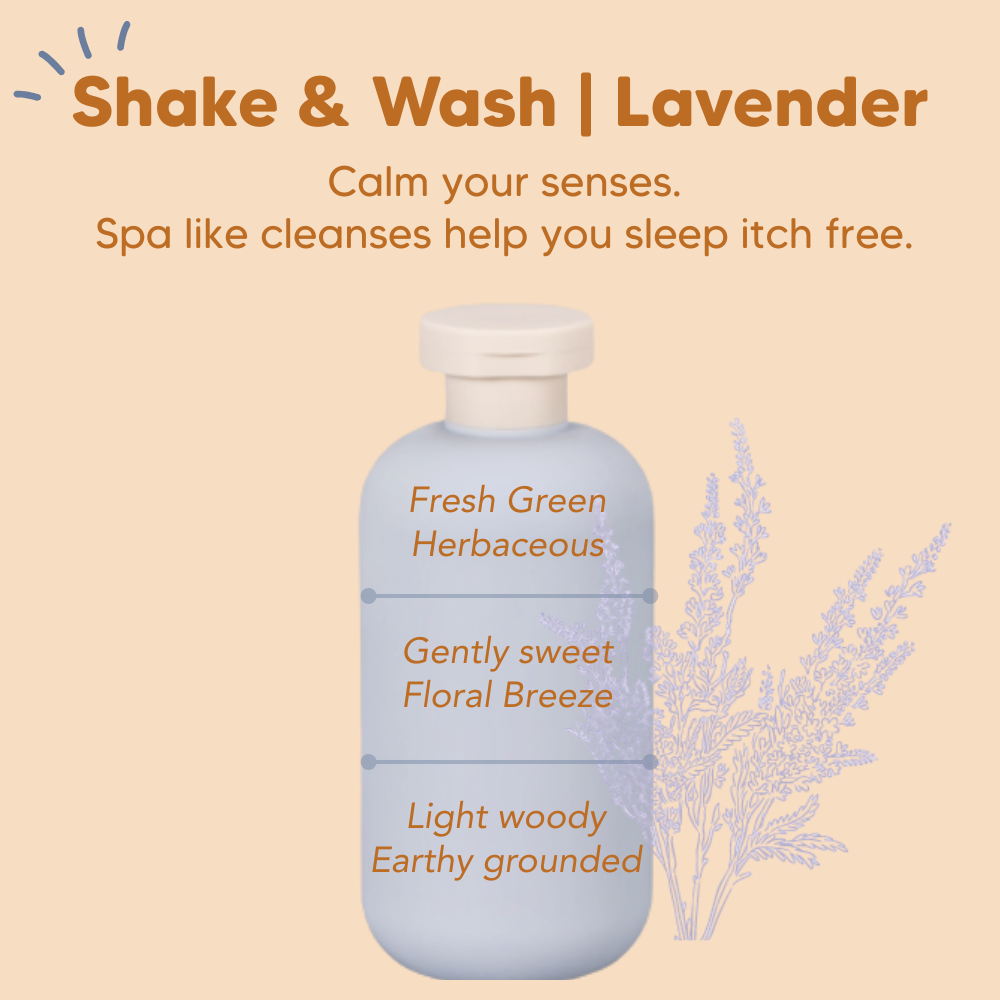 Almond Shower Oil, Shake & Wash, Lavender, Common Goods Malaysia, 250ml