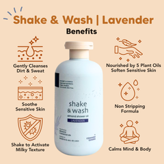 Almond Shower Oil, Shake & Wash, Lavender, Common Goods Malaysia, 250ml