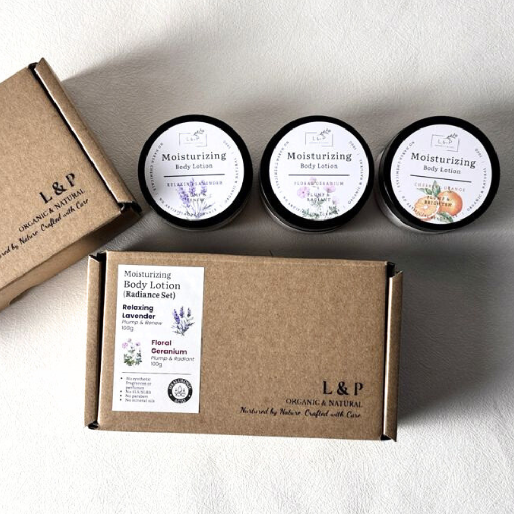 Moisturizing Lotion Set with Hyaluronic Acid, 100g x2, L&P Organic Natural