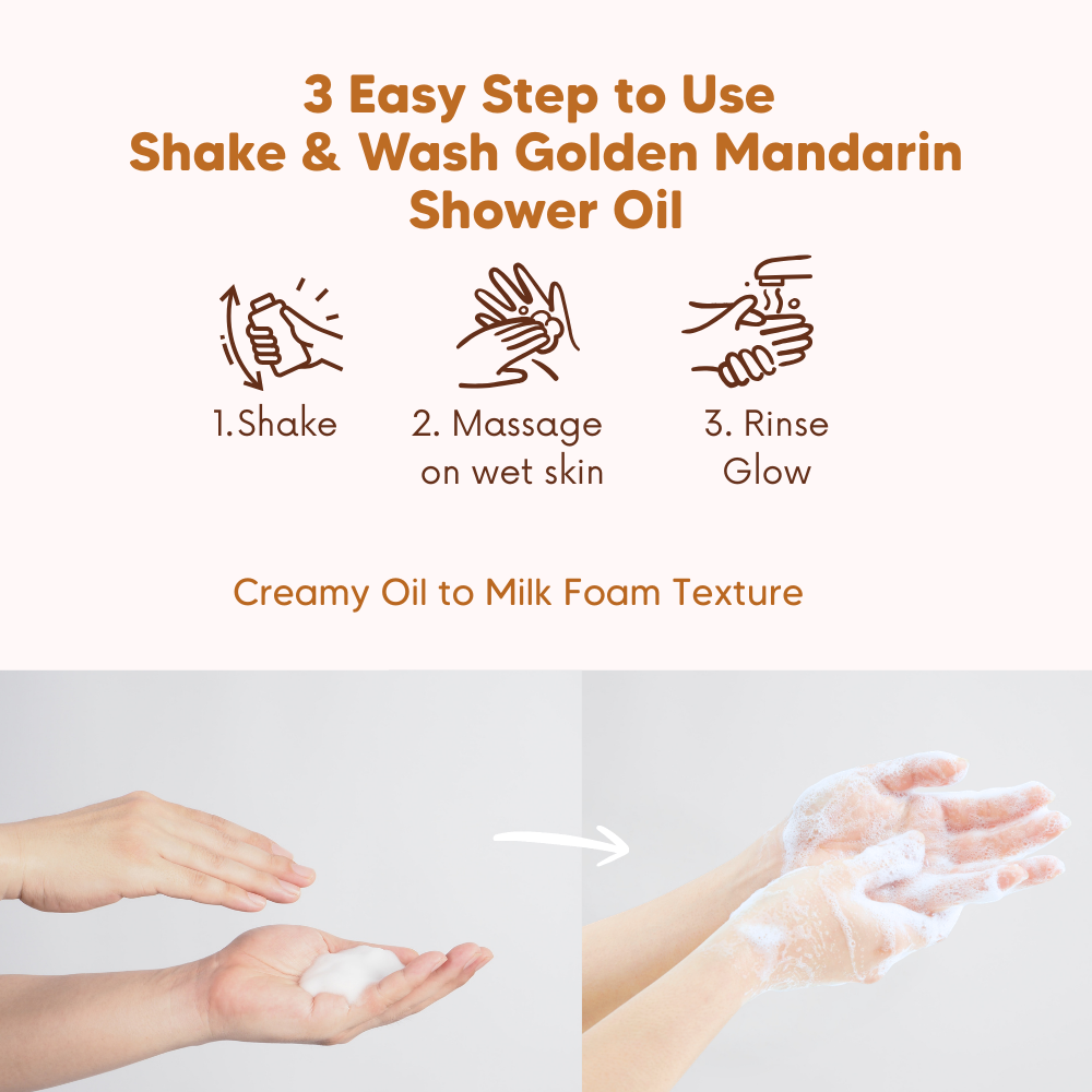 Golden Mandarin Shower Oil with Red Palm Oil, Common Goods Malaysia, 200ml