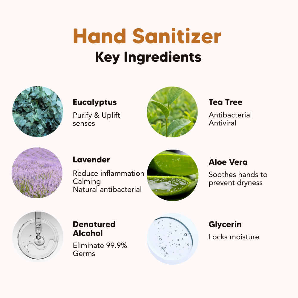 Moisturizing Hand Sanitizer, Lavender & Tea Tree, 110ml L&P Organic Natural