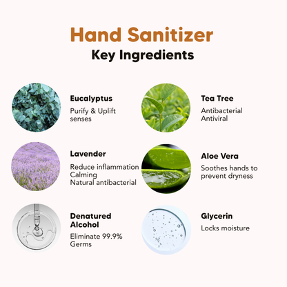 Moisturizing Hand Sanitizer, Lavender & Tea Tree, 110ml L&P Organic Natural