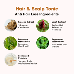 L&P Organic Natural, Hair & Scalp Treatment Tonic with Ginseng & Rosemary