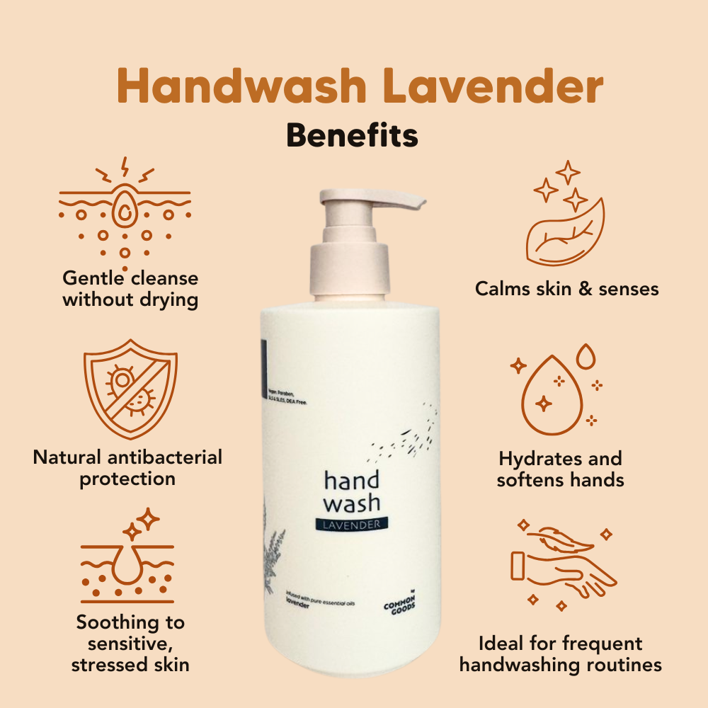 Handwash Lavender, Calming & Anti-bacterial, 450ml Common Goods