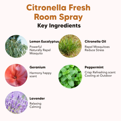 Room & Pillow Spray, Citronella Fresh, L&P Organic Natural