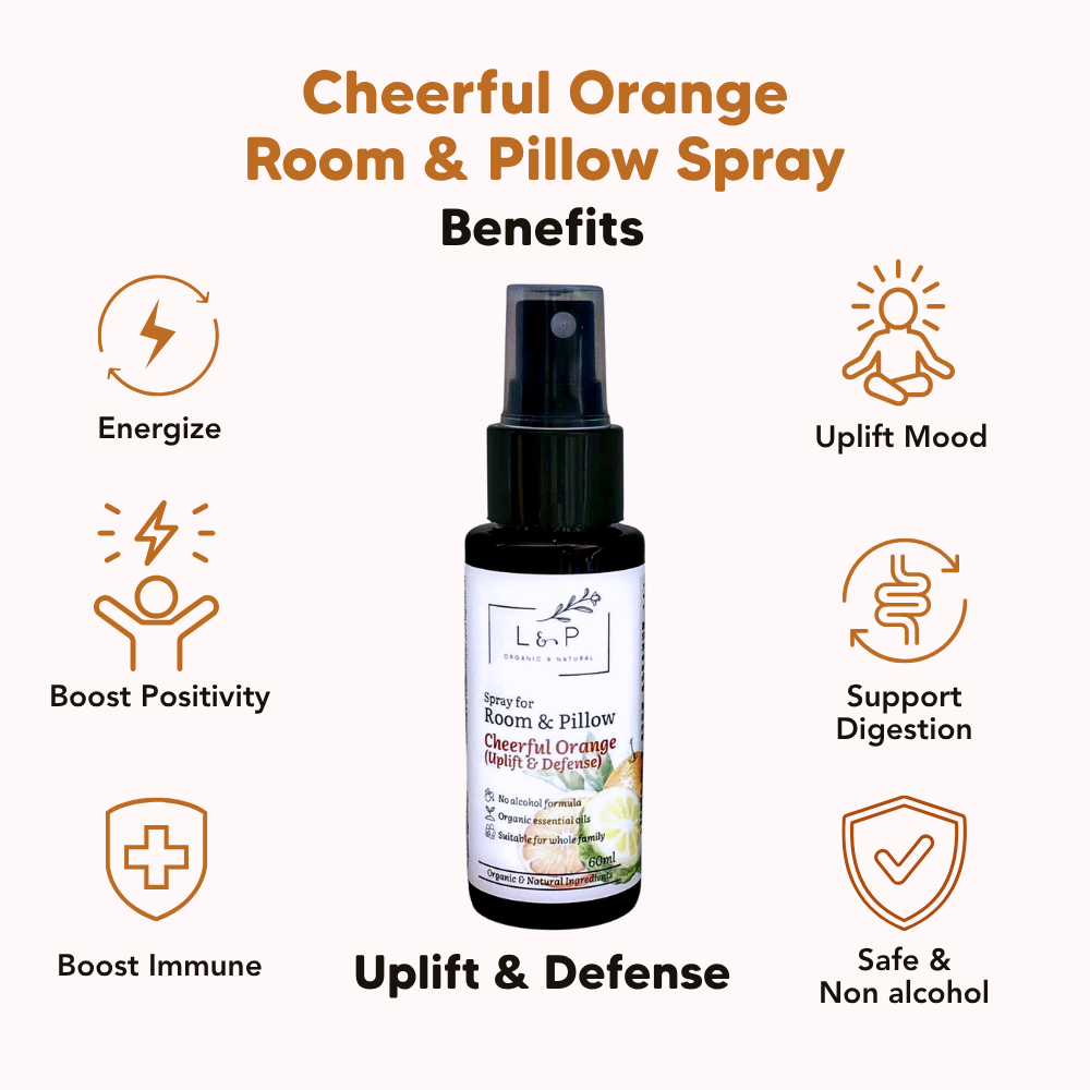 Room & Pillow Spray, Cheerful Orange, L&P Organic Natural