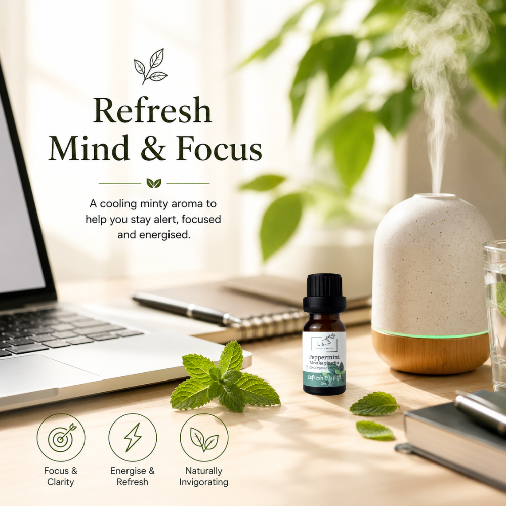 Organic Peppermint Essential Oil, L&P Organic Natural