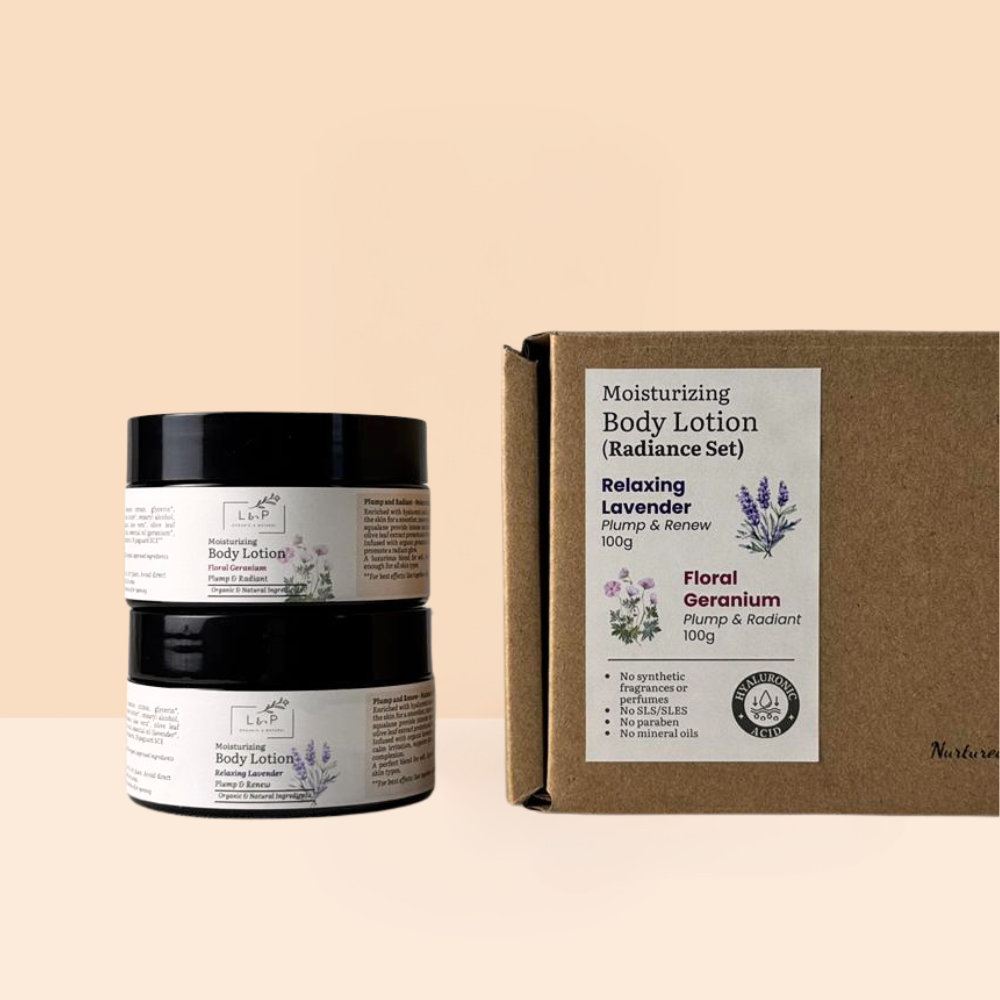 Moisturizing Lotion Set with Hyaluronic Acid, 100g x2, L&P Organic Natural
